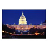 Washington DC United States Capitol in Dusk Foto Afdruk (Voorkant)