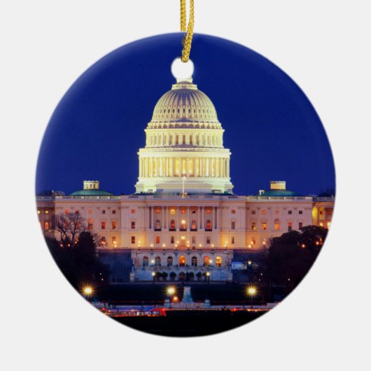Washington DC United States Capitol in Dusk Keramisch Ornament (Voorkant)