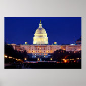 Washington DC United States Capitol in Dusk Poster (Voorkant)