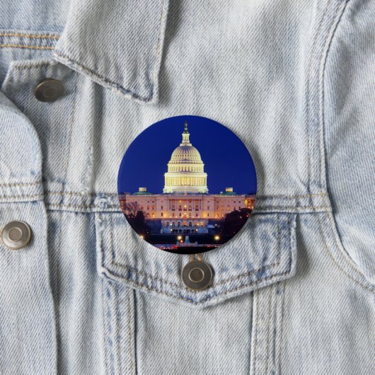 Washington DC United States Capitol in Dusk Ronde Button 7,6 Cm (In situ)