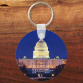 Washington DC United States Capitol in Dusk Sleutelhanger (Voorkant)