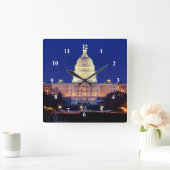 Washington DC United States Capitol in Dusk Vierkante Klok (Huis)