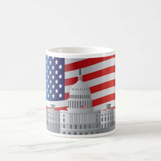 Washington DC US Capitol Building met US Flag Mok (Center)