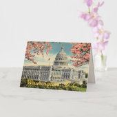Washington DC US Capitol Cherry Blossom Gold Folie Wenskaart (Orchidee)