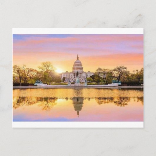 Washington DC US Capitool Gebouw Zonsondergang Ref Briefkaart (Voorkant)