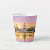 Washington DC US Capitool Gebouw Zonsondergang Ref Latte Mok (Voorkant)