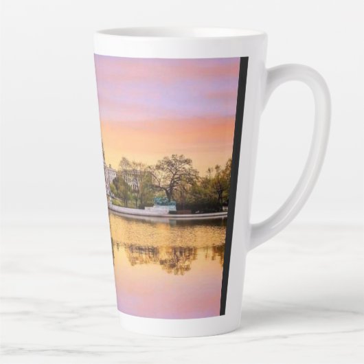 Washington DC US Capitool Gebouw Zonsondergang Ref Latte Mok (Rechts)