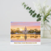 Washington DC US Capitool Zonsondergang met Weerka Briefkaart (Staand voorkant)