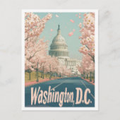Washington DC USA Art Vintage Travel Illustratie Briefkaart (Voorkant)