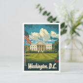 Washington DC USA Art Vintage Travel Illustratie Briefkaart (Staand voorkant)