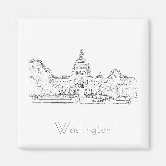 Washington DC USA Capitol Magnet (Voorkant)