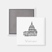 Washington DC USA Capitol Magnet (Voorkant / Achterkant)