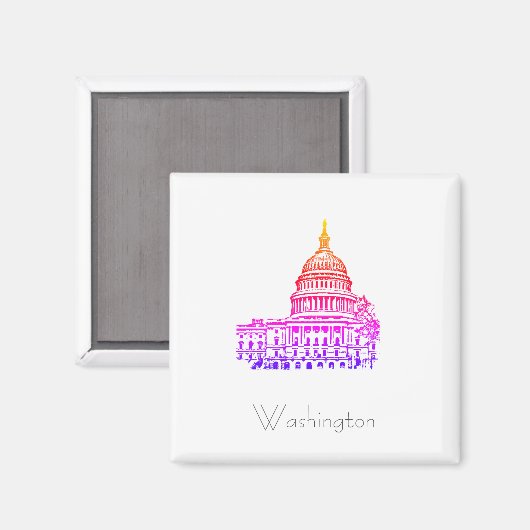 Washington DC USA Capitol Magnet (Voorkant / Achterkant)