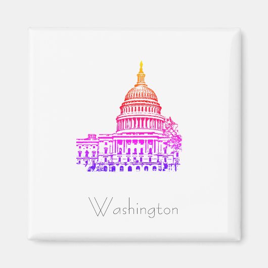 Washington DC USA Capitol Magnet (Voorkant)