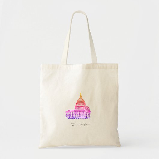 Washington DC USA Capitol Sketch Canvas tas (Voorkant)