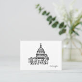 Washington DC USA Capitol Sketch Informatiekaartje (Staand voorkant)