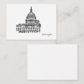 Washington DC USA Capitol Sketch Informatiekaartje (Voorkant / Achterkant)