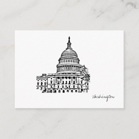 Washington DC USA Capitol Sketch Informatiekaartje (Voorkant)