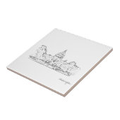 Washington DC USA Capitol Sketch Tegeltje (Zijkant)