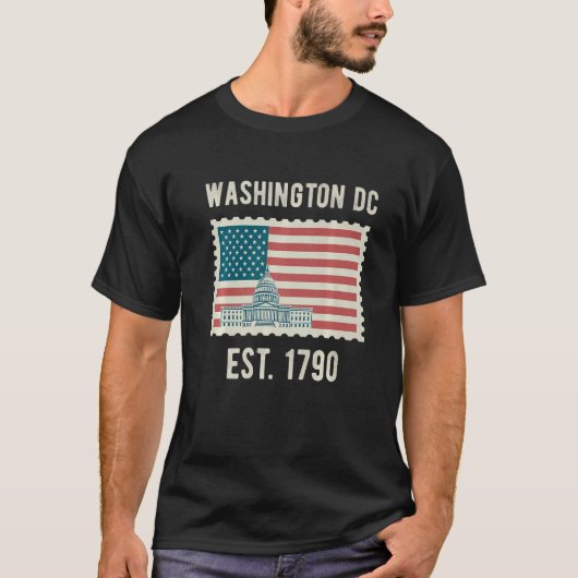 Washington DC Usa Flag Love Capitol Hill Souvenir T-shirt (Voorkant)