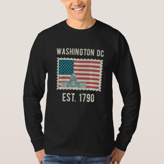 Washington DC Usa Flag Love Capitol Hill Souvenir T-shirt (Voorkant)