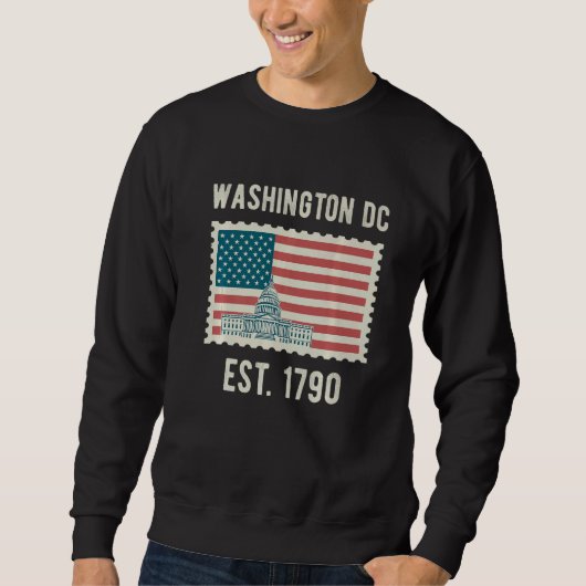 Washington DC Usa Flag Love Capitol Hill Souvenir Trui (Voorkant)