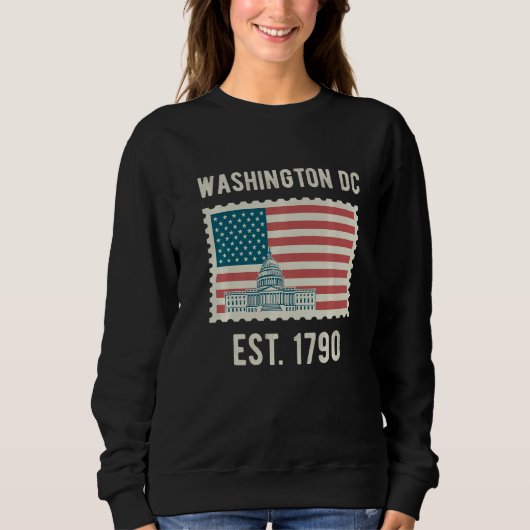 Washington DC Usa Flag Love Capitol Hill Souvenir Trui (Voorkant)