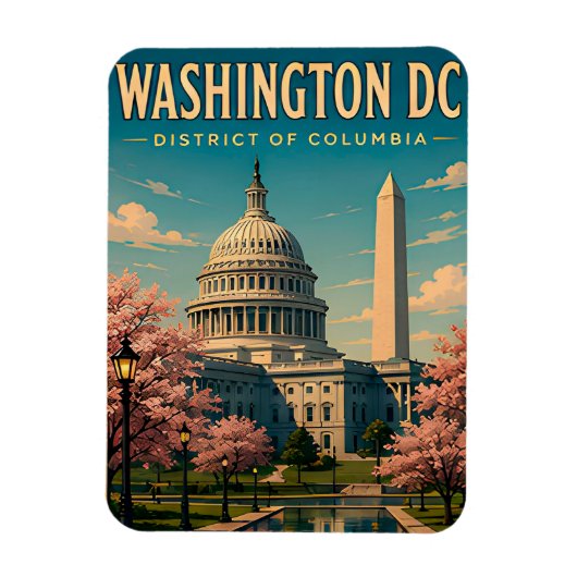Washington DC USA Landmark Souvenir  Magneet (Verticaal)