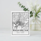 Washington DC USA Travel City Map Briefkaart (Staand voorkant)