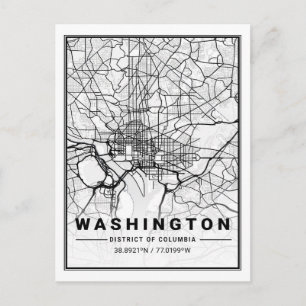 Washington DC USA Travel City Map Briefkaart