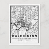 Washington DC USA Travel City Map Briefkaart (Voorkant)