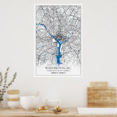 Washington DC USA Travel City Map Poster (Keuken)