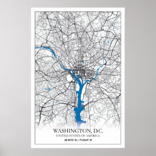 Washington DC USA Travel City Map Poster