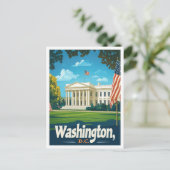Washington DC USA Vintage Travel Illustratie Briefkaart (Staand voorkant)