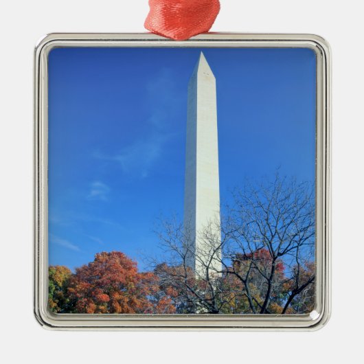 WASHINGTON, DC. USA. Washington Monument stijgt Metalen Ornament (Voorkant)