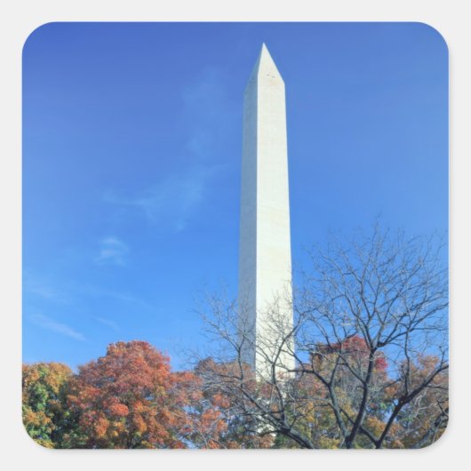 WASHINGTON, DC. USA. Washington Monument stijgt Vierkante Sticker (Voorkant)