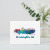 Washington DC V2 skyline in waterverf Briefkaart (Staand voorkant)