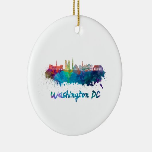 Washington DC V2 skyline in waterverf Keramisch Ornament (Rechts)