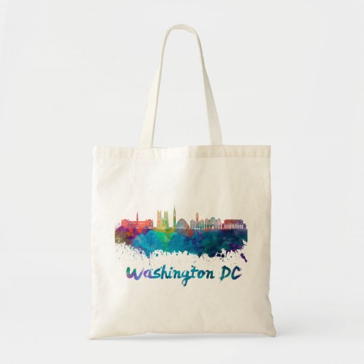 Washington DC V2 skyline in waterverf Tote Bag (Voorkant)