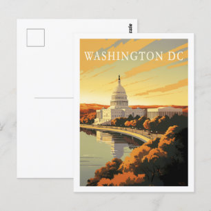 Washington DC Verenigde Staten Vintage Beroemde Re Briefkaart