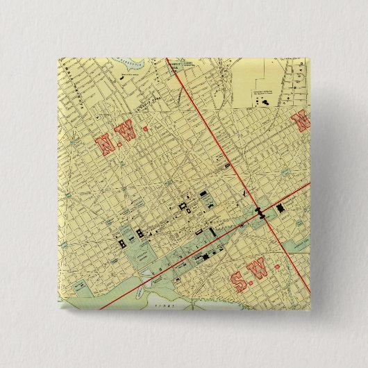 Washington, DC Vierkante Button 5,1 Cm (Voorkant)