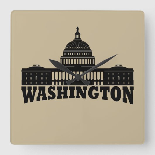 Washington DC Vierkante Klok (Voorkant)