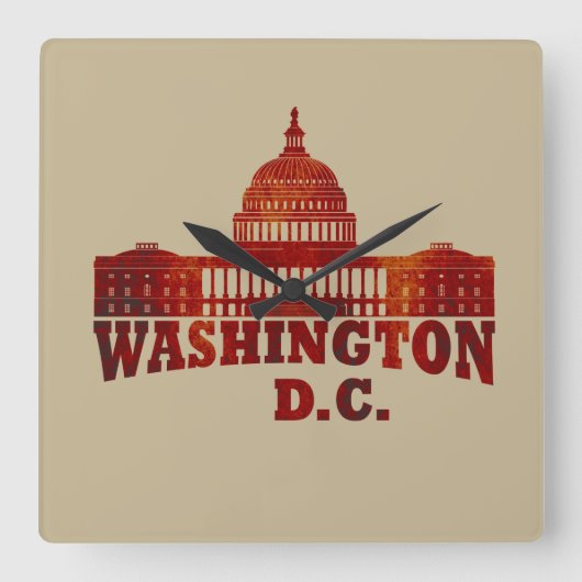 Washington DC Vierkante Klok (Voorkant)
