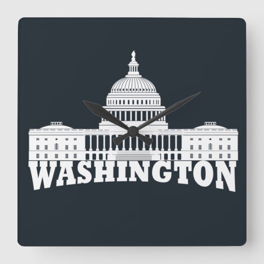 Washington DC Vierkante Klok (Voorkant)