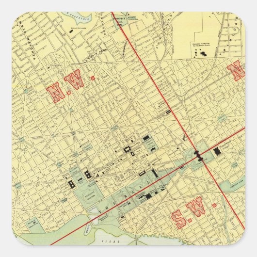 Washington, DC Vierkante Sticker (Voorkant)