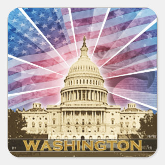 Washington DC Vierkante Sticker