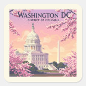  Washington DC Vierkante Sticker (Voorkant)