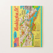 Washington DC Vintage 11x14 kaartpuzzel Legpuzzel (Verticaal)