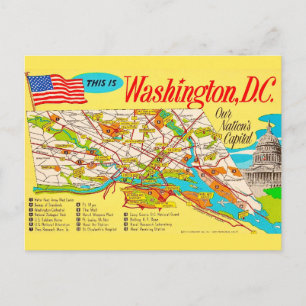 Washington DC Vintage Kaart Ansichtkaart