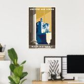 Washington DC Vintage Reisposter Aangepaste Kunst Poster (Thuiskantoor)